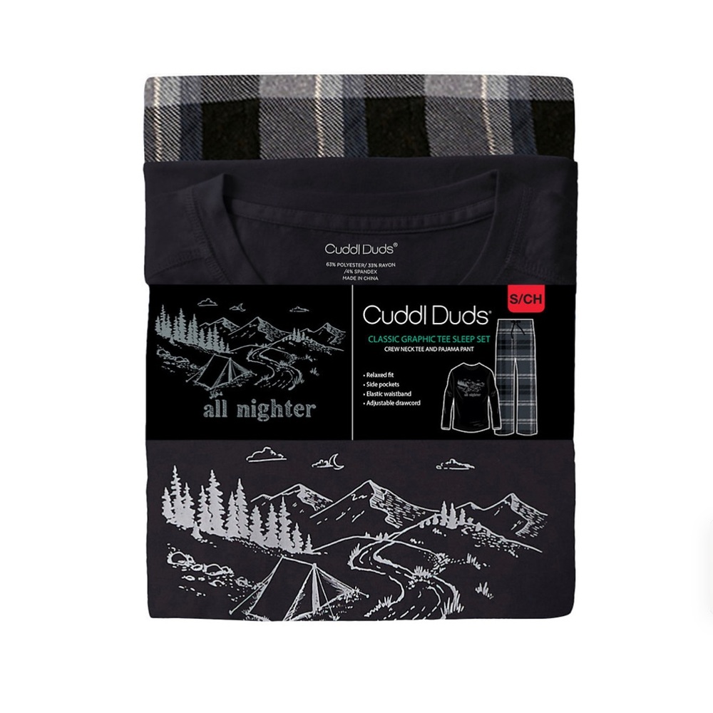 Mens Cuddl Duds Men's Cuddl Duds®
Graphic Tee Classic Pajama Set